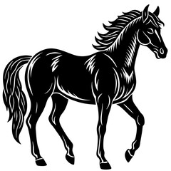 A horse silhouette vector illustration on white background 