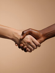 Multiracial handshake
