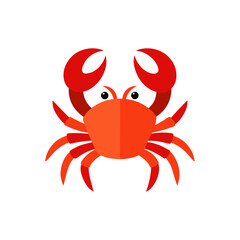 red crab on white background