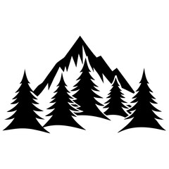 Obraz premium Mountain Vector Silhouette | Nature and Adventure Clipart