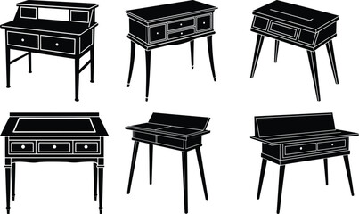 Console Desk silhouette vector