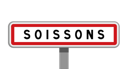 Panneau sur poteau central - Soissons