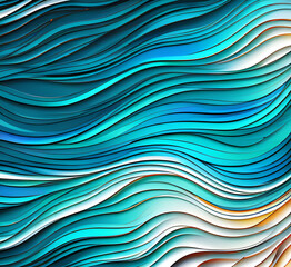 Abstract dark teal background with light wave. Blurred turquoise water backdrop. illustration for your graphic design, banner, wallpaper or poster,.generative ai