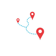 Fototapeta premium map pointer with red pin