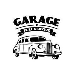 car repair, service, racing team labels and badges. Design elements for logo, label, emblem, sign, brand mark.