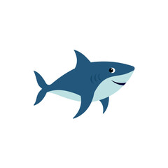 Fototapeta premium shark cartoon isolated on white