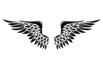 Obraz premium vector wings isolated on white background. Design elements for logo, label, emblem, sign, brand mark. Vector illustration.