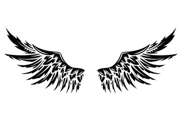 Fototapeta premium vector wings isolated on white background. Design elements for logo, label, emblem, sign, brand mark. Vector illustration.