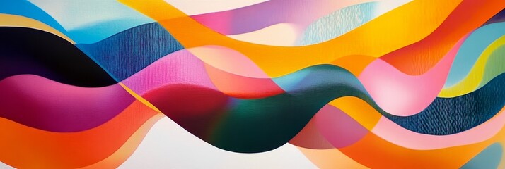 Obraz premium Abstract colorful wavy lines art background with vibrant hues and