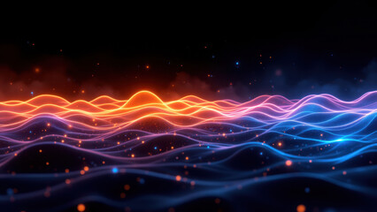 Fototapeta premium Futuristic digital wave graphic for internet security concept.