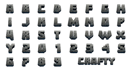 Crafty Alphabet 3D illustration vector