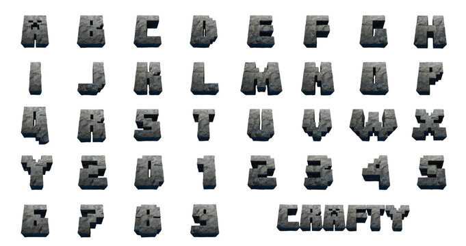 Crafty Alphabet 3D illustration vector