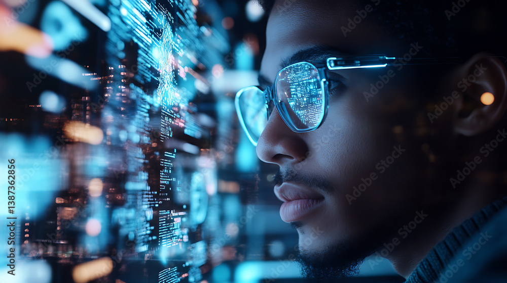Wall mural an ai researcher developing machine learning models for automated legal document analysis in law fir
