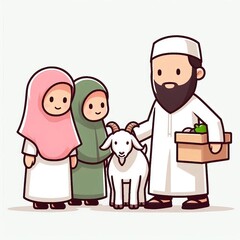 eid al adha sacrifice poster greeting card template element cartoon graphic