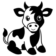 cow cartoon isolated on white background
