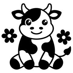 cow cartoon isolated on white