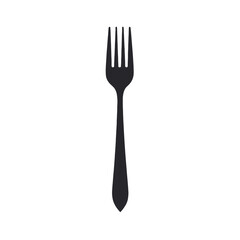 Black fork silhouette on white background  