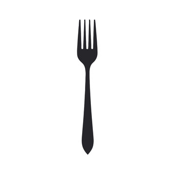 Black fork silhouette on white background  