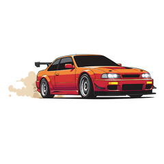 Car racing fast vector illustration isolated on white background 