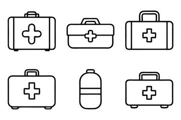 first aid kit line art minimalist survival pack illustration idea  