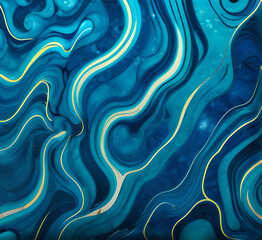 Obraz premium Abstract dark teal background with light wave. Blurred turquoise water backdrop. illustration for your graphic design, banner, wallpaper or poster,.generative ai