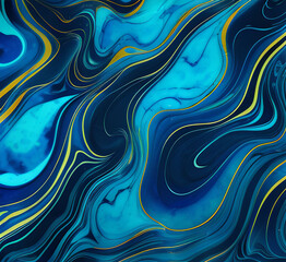 Obraz premium Abstract dark teal background with light wave. Blurred turquoise water backdrop. illustration for your graphic design, banner, wallpaper or poster,.generative ai