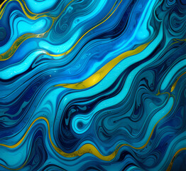 Obraz premium Abstract dark teal background with light wave. Blurred turquoise water backdrop. illustration for your graphic design, banner, wallpaper or poster,.generative ai