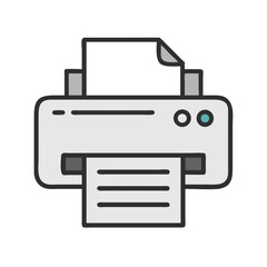 Printer Icon Representing Print Function Icon Design