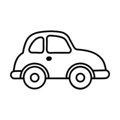 Simple Car Outline Illustration Isolated Vector Design Black And White Minimalist Style