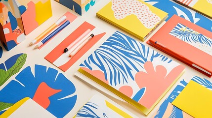 A personalized stationery store with custom designs and vibrant patterns