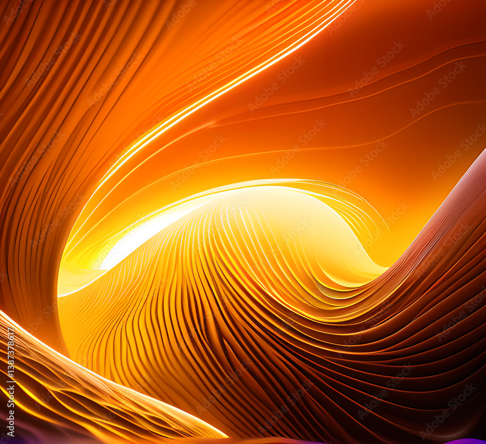 Poster orange waves background vector. fluid gradient shapes composition. futuristic design posters. trendy