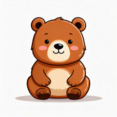 Obraz premium Cute Cartoon Vector bear on White Background
