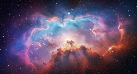 Obraz premium Cosmic Heartbeat AI Generated