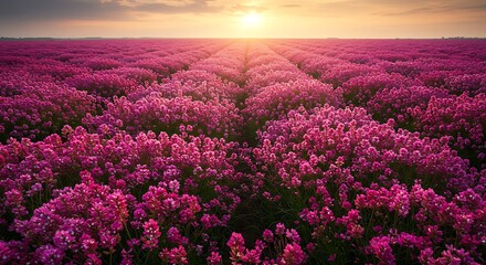Fototapeta premium Crimson Sunset Serenade AI Generated