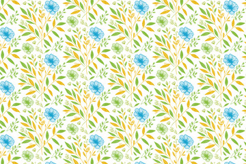 hand drawn one line art flower pattern in seamless design for wrapping textile women fashion and kitchen accessories

