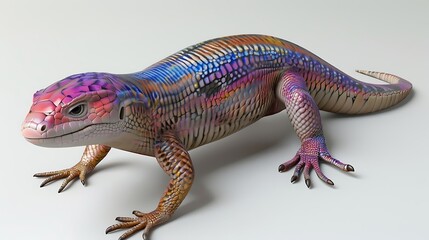 Obraz premium 3D model of a multi-colored legless lizard