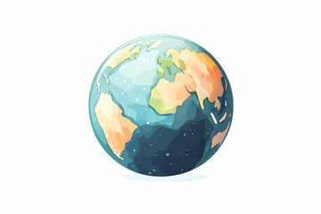 Fototapeta premium Colorful artistic representation of earth highlighting continents against white background