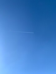 airplane in the blue sky