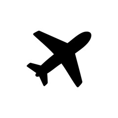 Obraz premium Black Airplane Icon for Travel and Flights