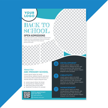 Open admission school vertical promotion poster Flyer template