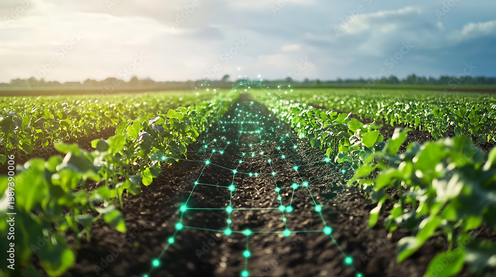 Poster an ai powered system enhancing precision farming by analyzing crop data, ai-assisted growth predicti