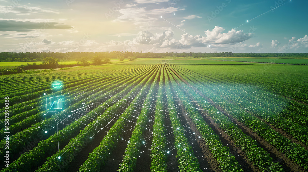 Poster an ai powered system enhancing precision farming by analyzing crop data, ai-assisted growth predicti