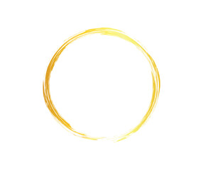 Gold Brush Stroke Circle Frame, Vector illustration.