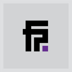 Obraz premium F7 Geometric Monogram: Sleek Typography with Purple Accent. Ideal for Tech Startups, Digital Platforms, and Professional Business Branding Solutions. Letter F and number 7.