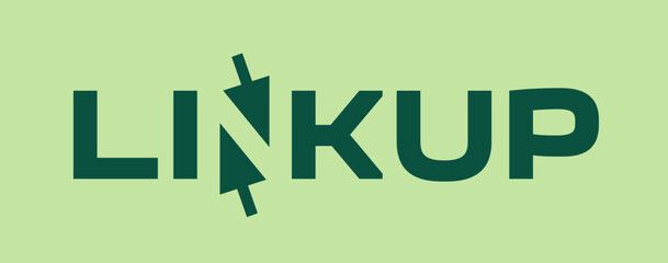 Connect, Collaborate, Linkup! Modern Business Connection Logo on Fresh Green Background. Perfect for Digital Networking and Corporate Identity Solutions.