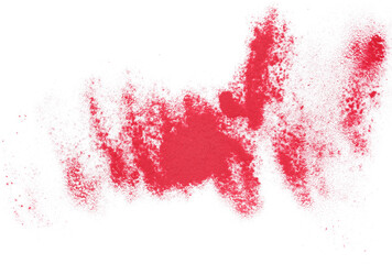 Acai powder flying, isolated on white background and texture, clipping path