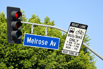 Los Angeles, California: Melrose Avenue sign
