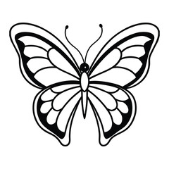 Elegant Butterfly Line Art Illustration Perfect for Coloring and Design