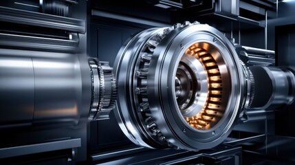 High-tech Industrial Machinery Parts in Modern Metallic Design