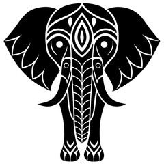 black elephant isolated on white background